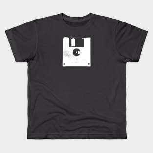 White Retro Vintage Floppy Disk Kids T-Shirt